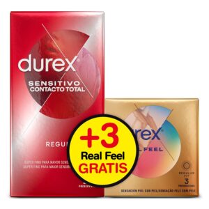 DUREX SENSITIVO + CONEXION TOTAL PRESERVATIVOS 12 UNIDADES+ 3 UNIDADES